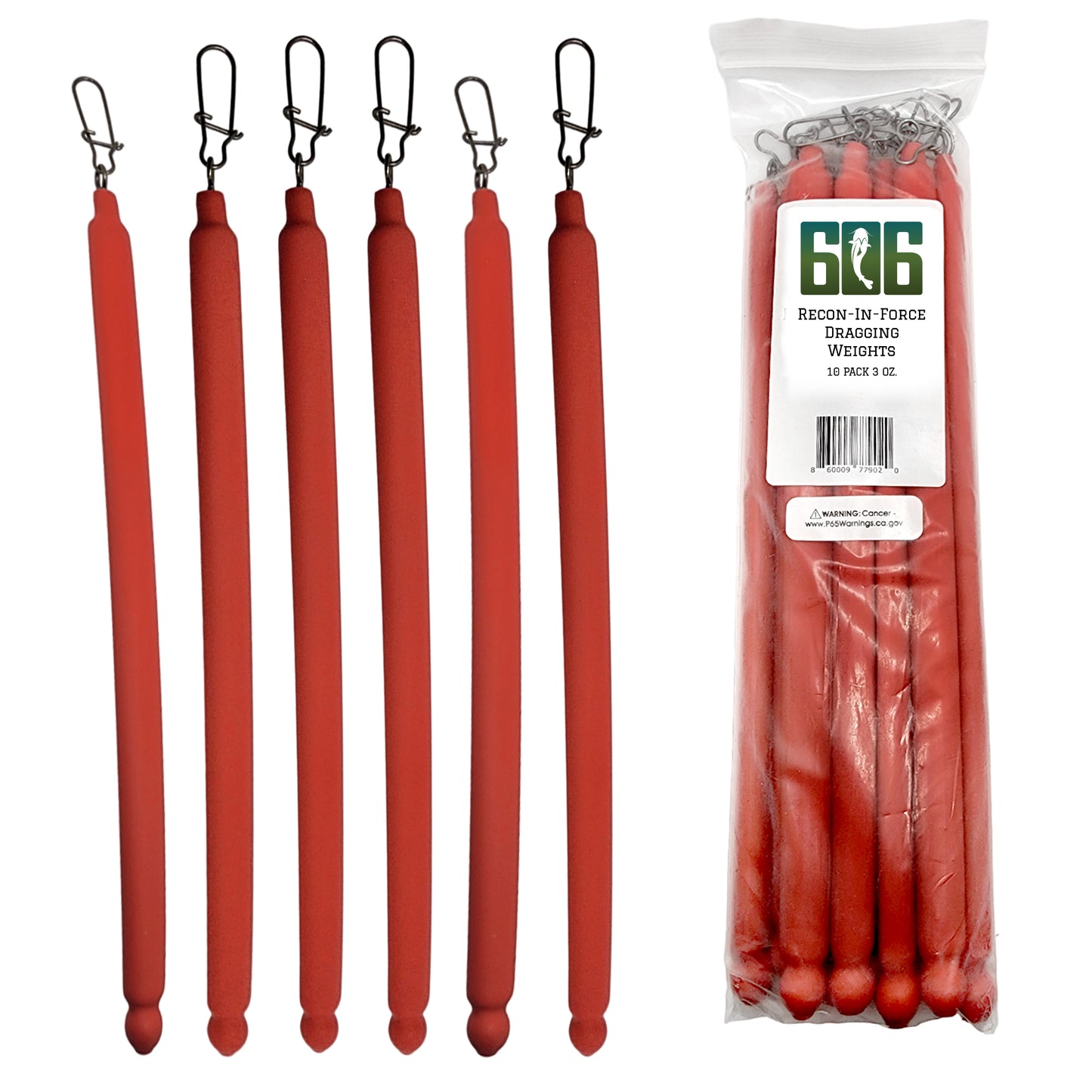 606 Sportsman Supply Dragging Weights - Perfect for Dragging, Drifting, Trolling, Bottom Fishing - Non-Snag Fishing Equipment made with Stealthy Lead Shots - Qty. 10